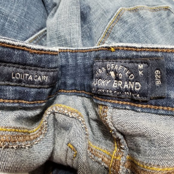 Lucky Brand jeans 8/29 Lolita Capri denim whiskered cropped stretch - Picture 14 of 15